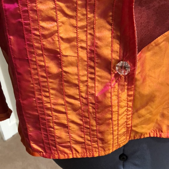 Sandy Starkman semi sheer floral embroidered jacket - Picture 6 of 11